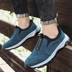 Women's Blue Athletic Slip-On Shoes